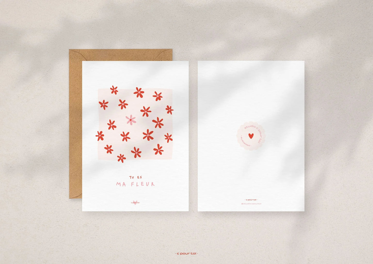 Tu es ma fleur — Carte de vœux à message