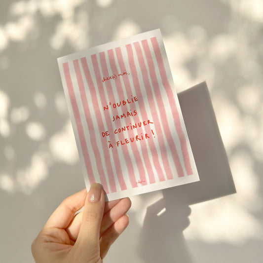 Keep blooming — Carte de vœux à message