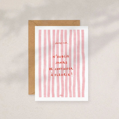 Keep blooming — Carte de vœux à message