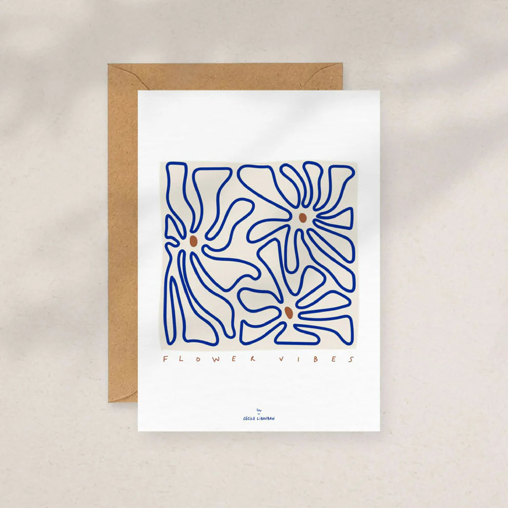 Flower vibes — Carte illustrée