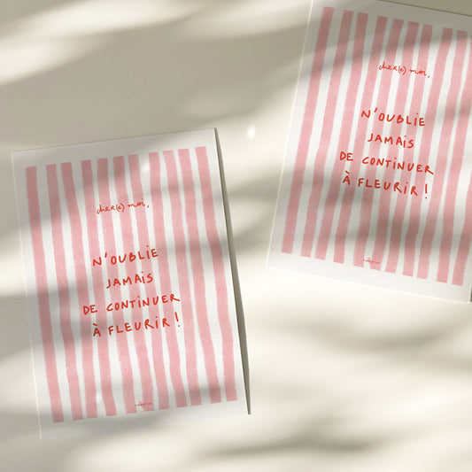 Keep blooming — Carte de vœux à message