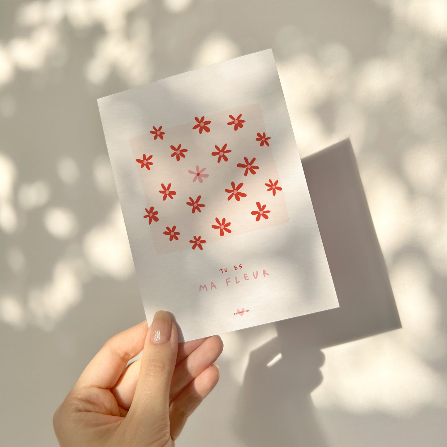 Tu es ma fleur — Carte de vœux à message