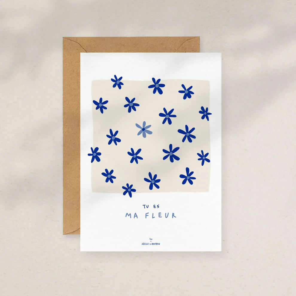 Tu es ma fleur — Carte de vœux à message